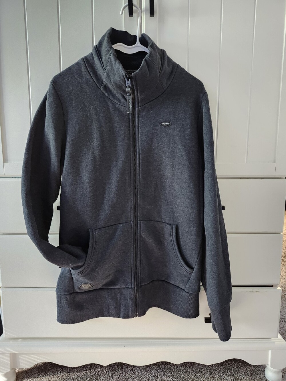 Ragwear Dark Gray Full-Zip Jacket with High Collar Sz S